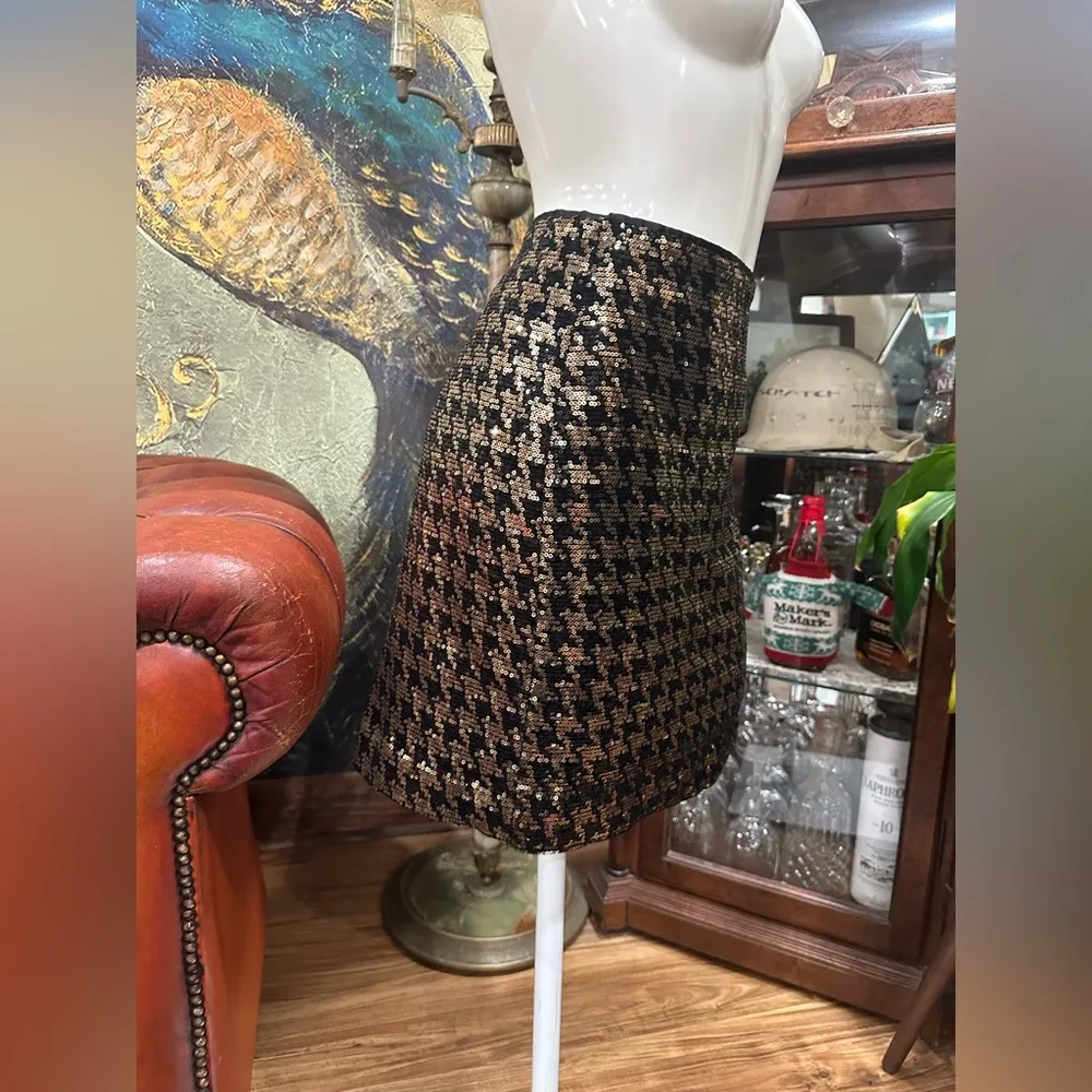 EUC BAGATELLE Elegant Black and Brown Houndstooth  SEQUENCE MINI Skirt - Image 3