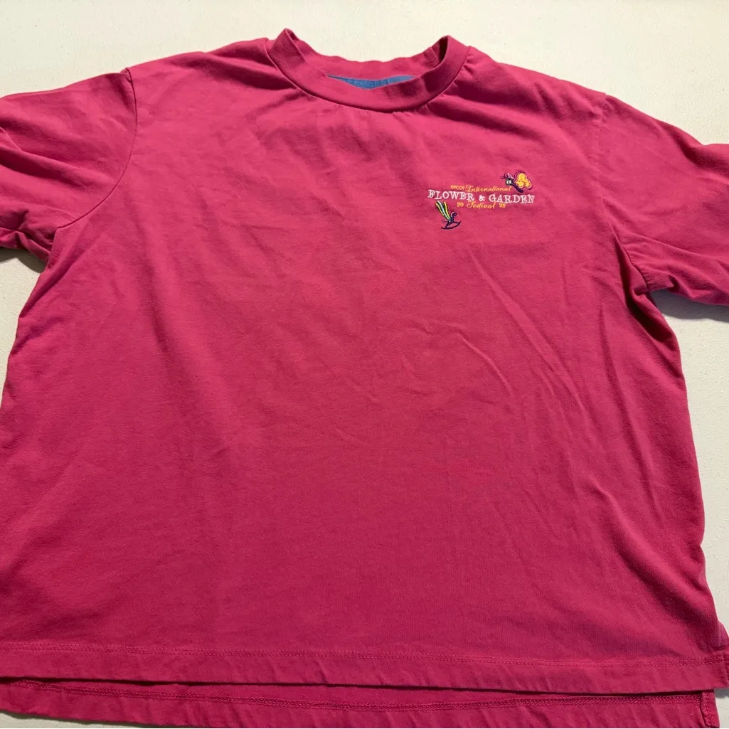 Disney Parks Epcot Flower & Garden Festival Shirt Alice Wonderland Pink 2025 M - Image 3