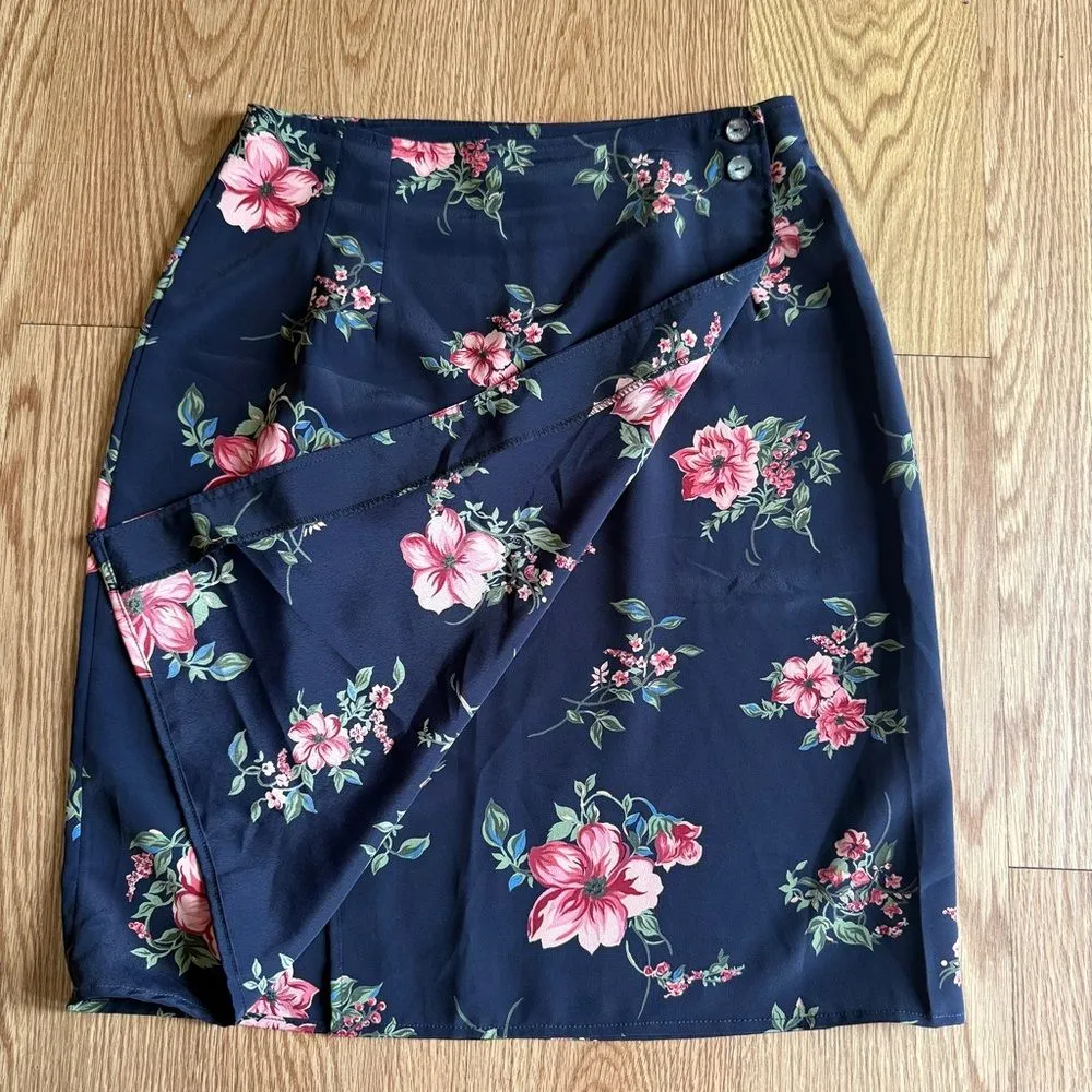 Halston Heritage Blue Knee-Length Pencil Skirt Casual Women's Size 8 - Image 3