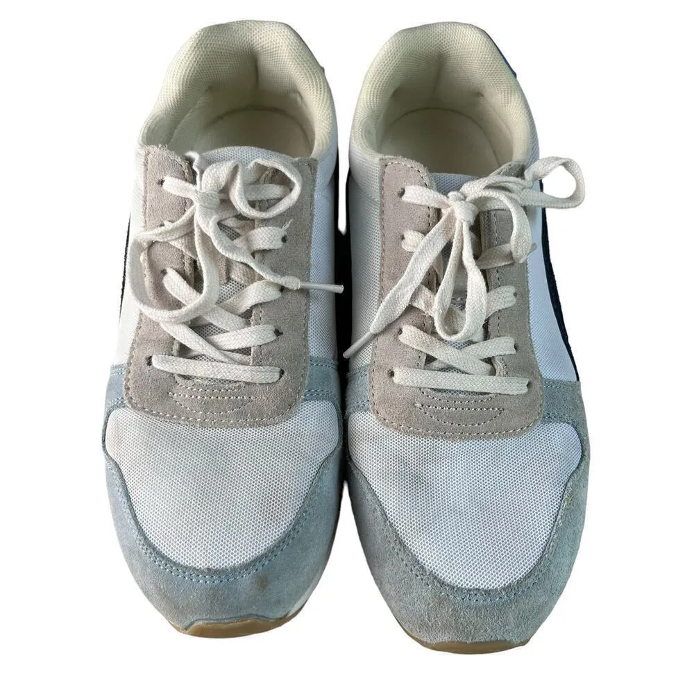 J.Crew City Sneakers Lace Up in Light Blue Pink‎ and Navy, Size 10 White - Image 4