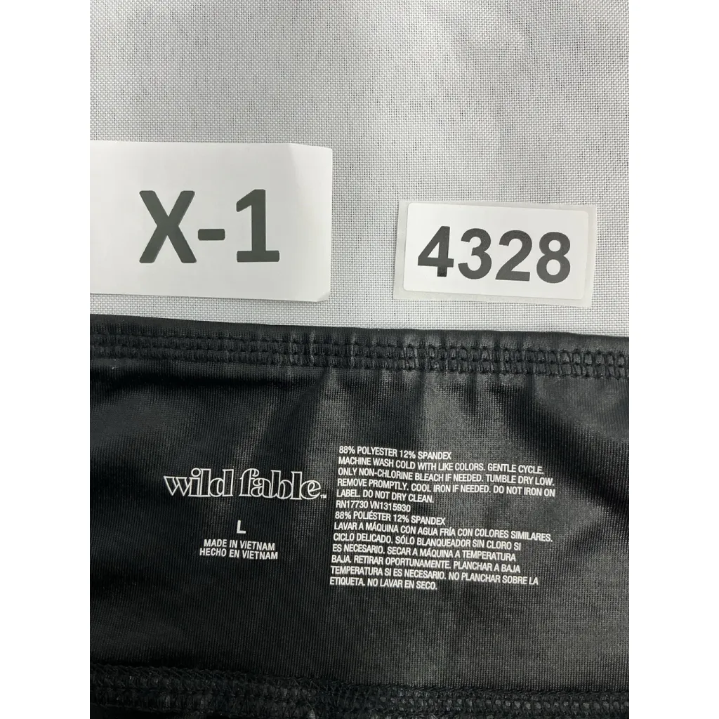 Womans Wild Fable Pullon Leggings Large Black Shiny - Image 3