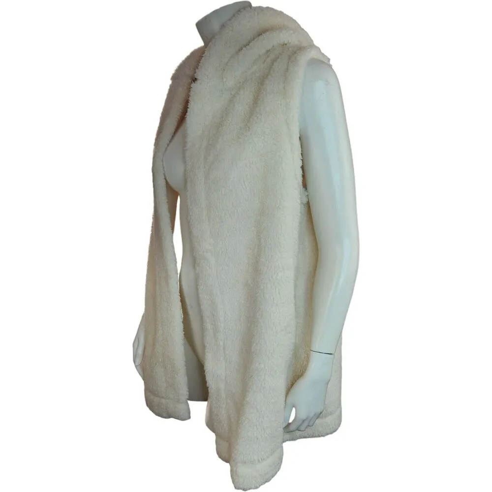 Koolaburra by UGG Cozy Sherpa Hooded Vest Birch Cream Size Small Sleeveless NWOT - Image 11