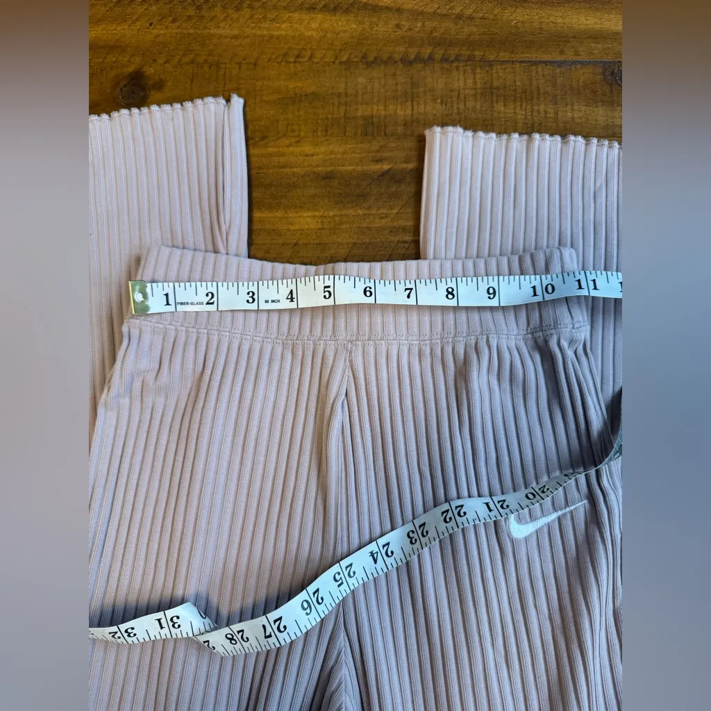 Nike Chill Mini Flare Ribbed Leggings in Tan Size XS - Image 5
