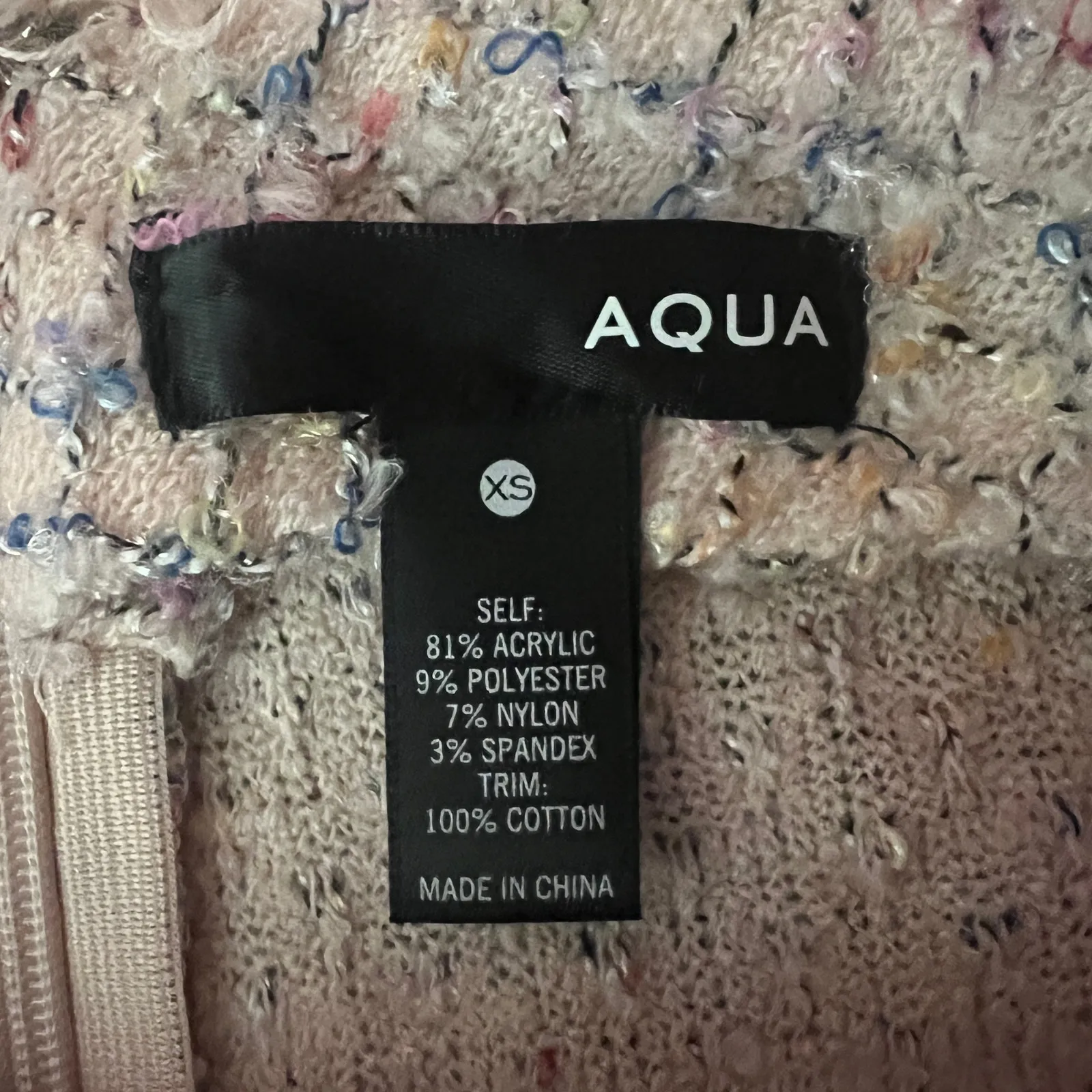 Aqua Popcorn Knit Pink Cropped Top and Skorts Set Size XS - Image 2