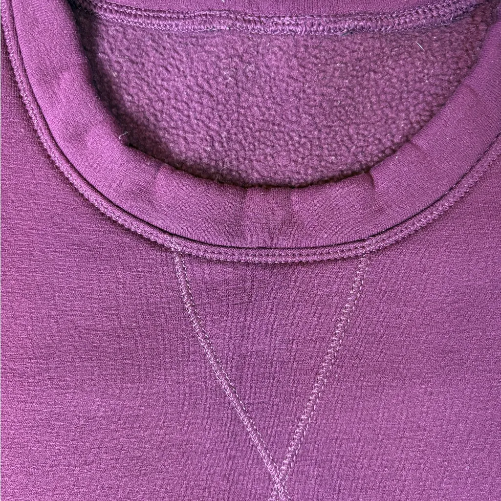 LULULEMON Women’s Jersey Crew Neck Plum Fleece Lined Pullover - Image 3