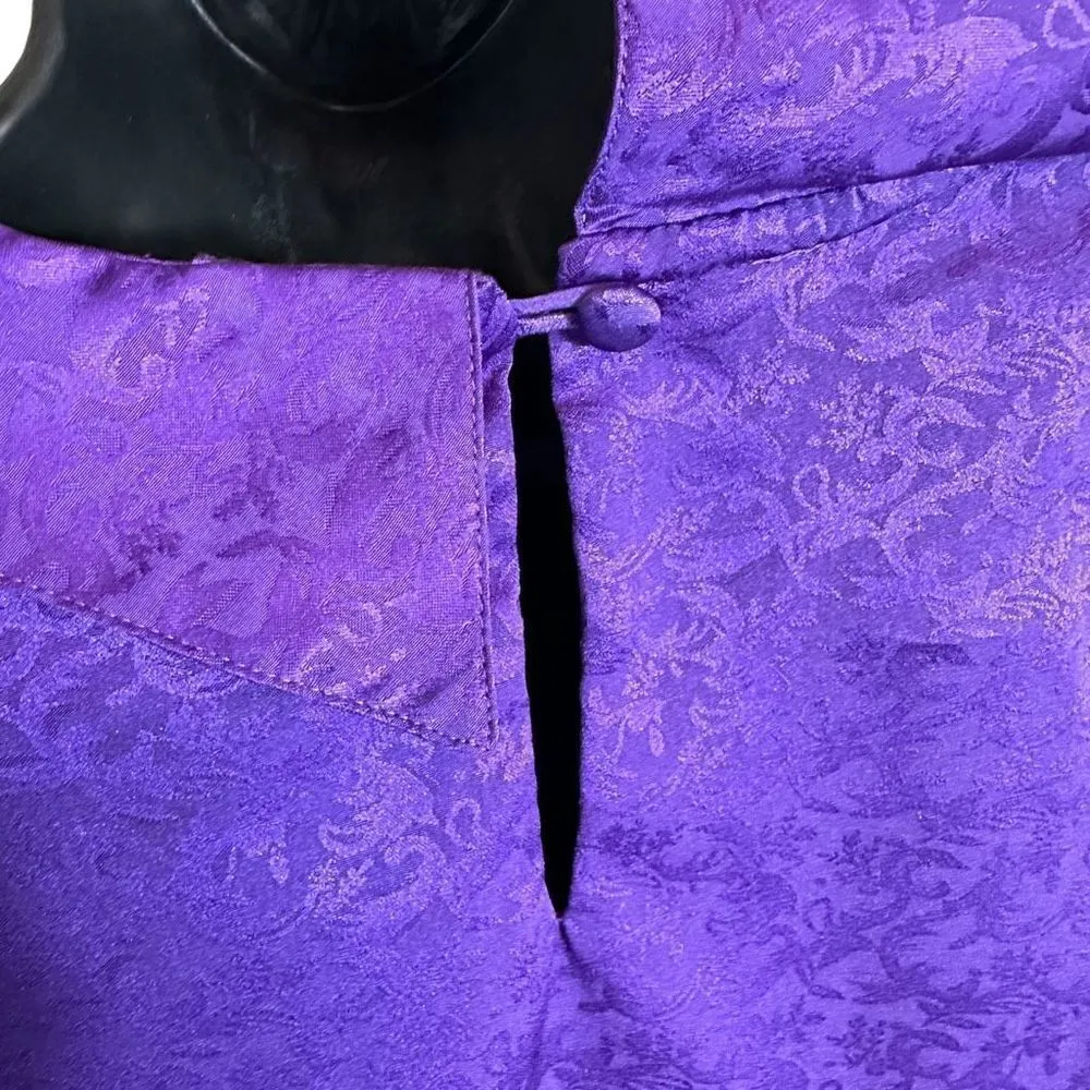 Vintage Notations Long Sleeve Ruffled Collar Blouse Size L Purple Size L - Image 4