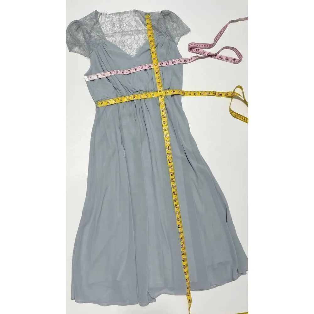 Asos Kate Lace Maxi Dress Gown Eyelash Lace V-Neck Short Sleeves Baby Blue 6‎ - Image 7