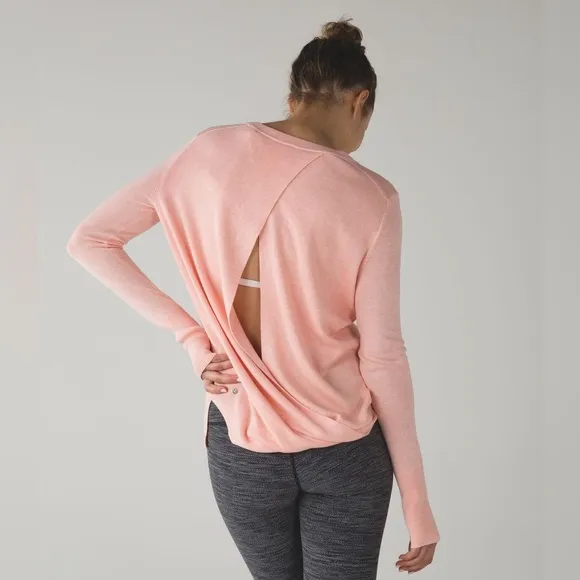 Lululemon Bring It Backbend Sweater Heathered Minty Pink - Image 2