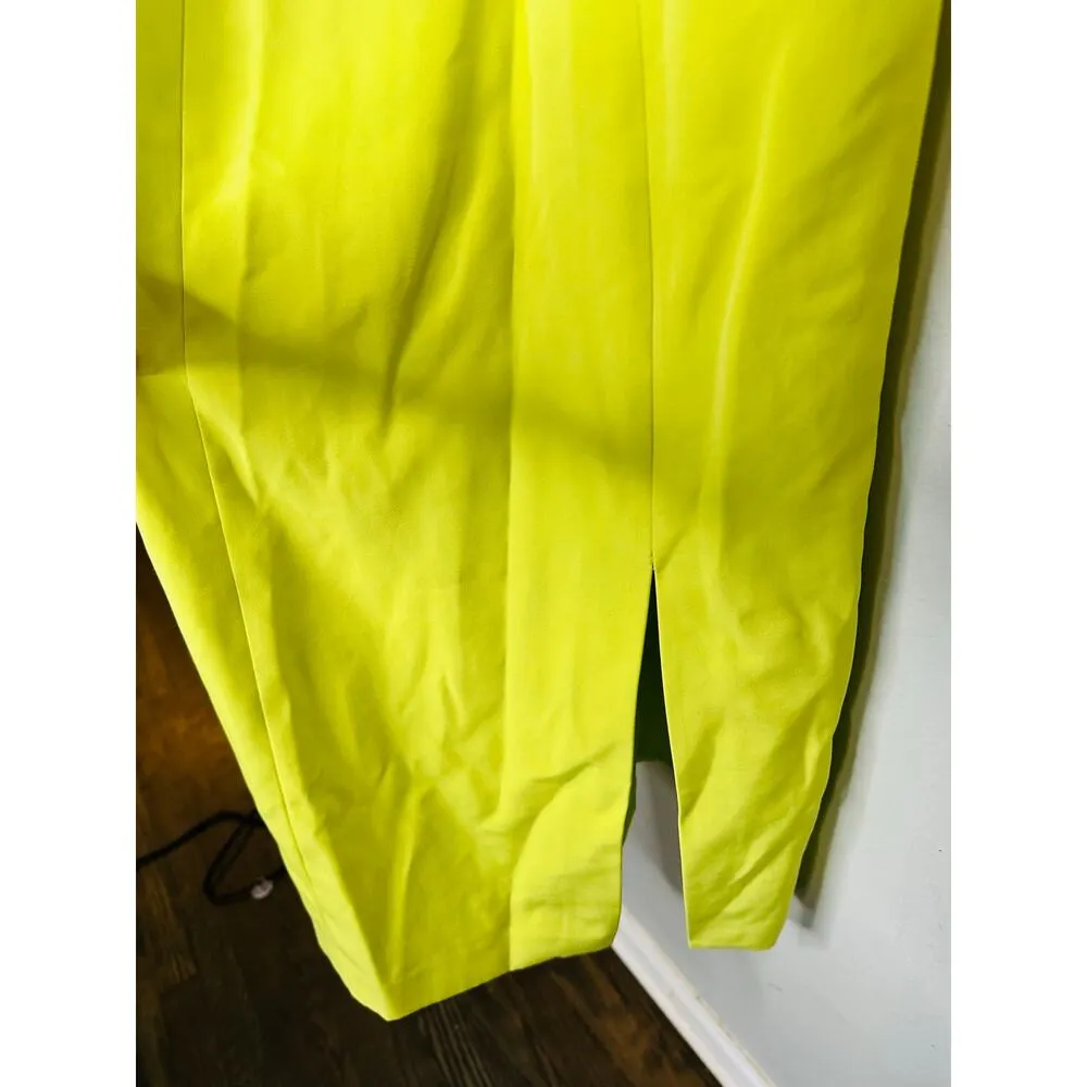 MILLY Neon Yellow Sheath Sleeveless Crewneck Cady Caedyn Mini Dress size 2 - Image 6