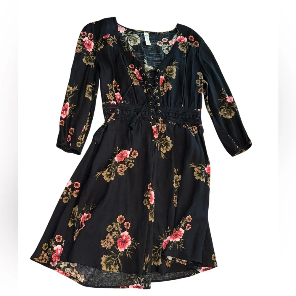 American Rag Floral Boho Midi 3/4 Sleeve - Image 2