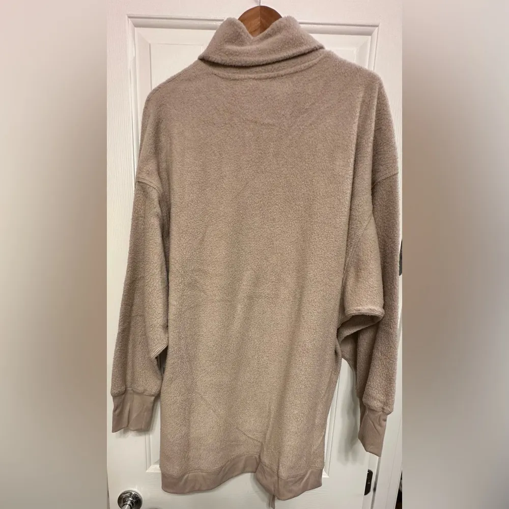 NWT Tahari Sport Fleece Sweater Women’s Size 2X Tan Cowl Neck Sweatshirt - Image 2