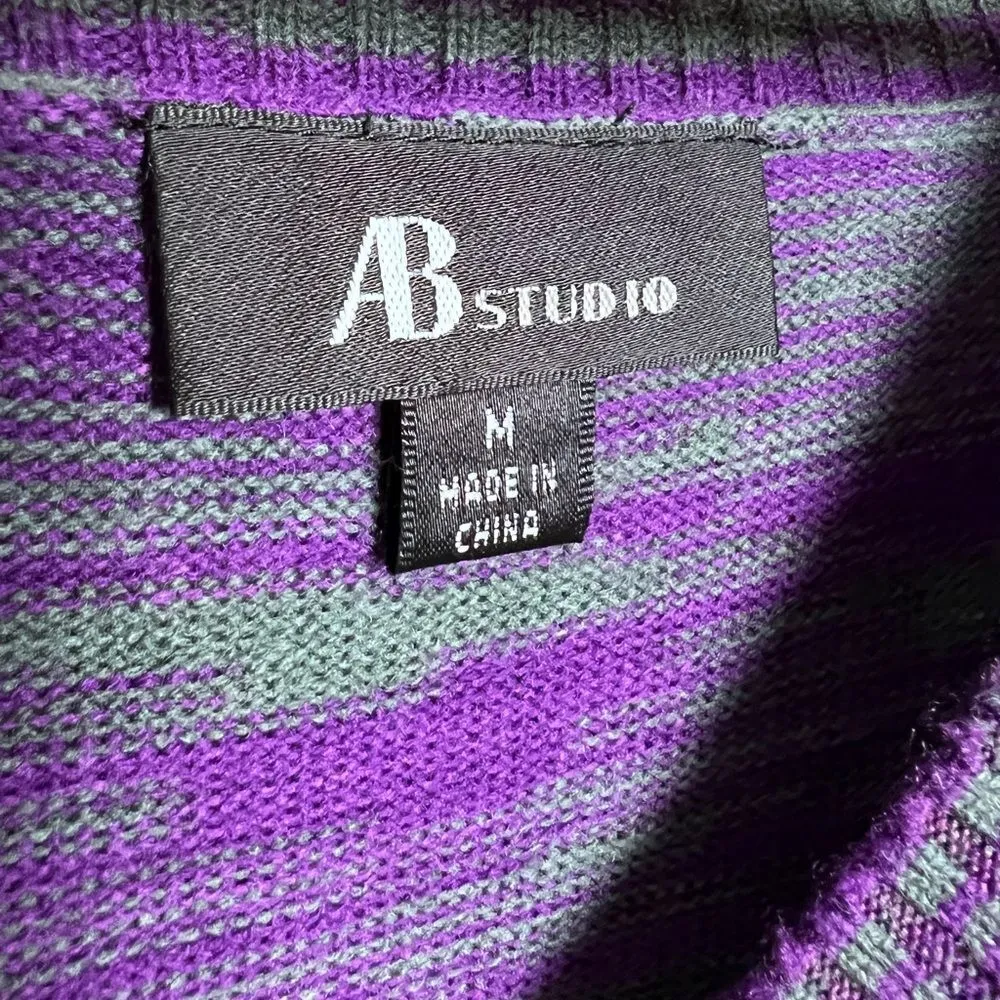 CLEARANCE! Purple/Gray AB Studio Sweater Dress Size M EUC - Image 4