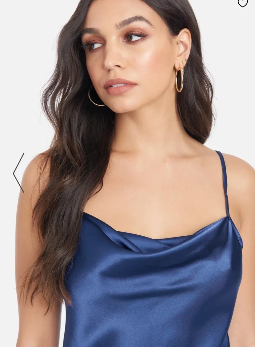 Satin Cowl Neck Midi Dress - Image 5