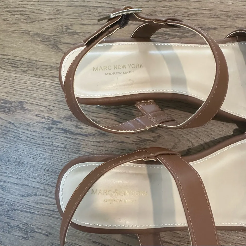 Marc New York Women’s Brown & Gold Hardware Wedges Size 9.5 - Image 12