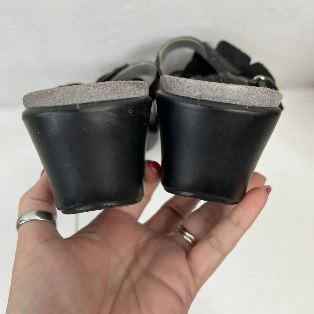 Alegria Sz 38 8 8.5 Sandals Hul-101 Black Leather Flower Concho Women’s Comfort - Image 9