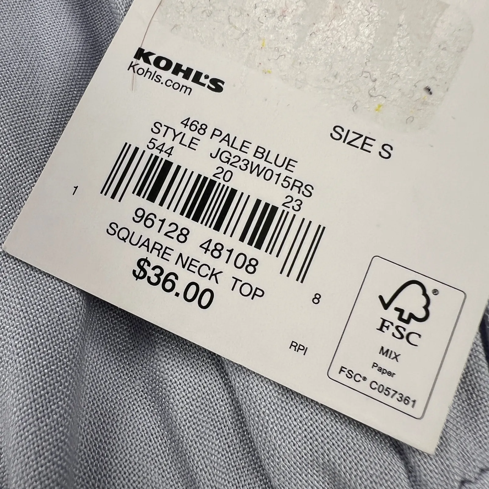 SO Goods for Life Smocked Peplum Square Neck Bell Sleeve Blouse Baby Blue Size S - Image 9