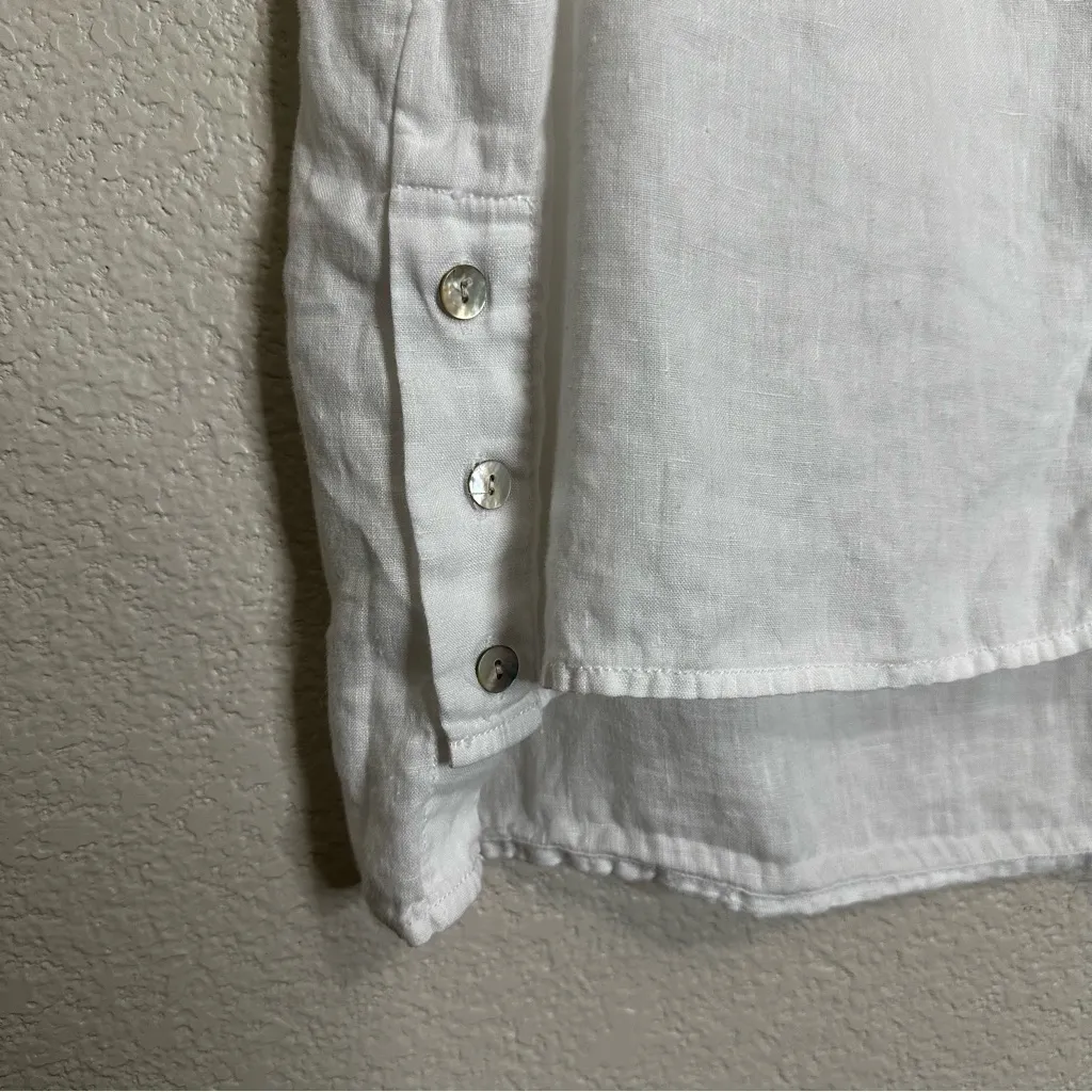 Jones New York 100% Linen White Sleeveless Button Down Tunic Top, Size XL - Image 4