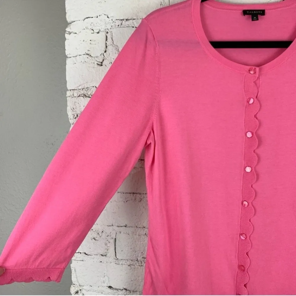 Talbots CHARMING CARDIGAN - SCALLOPED EDGE size M - Image 3