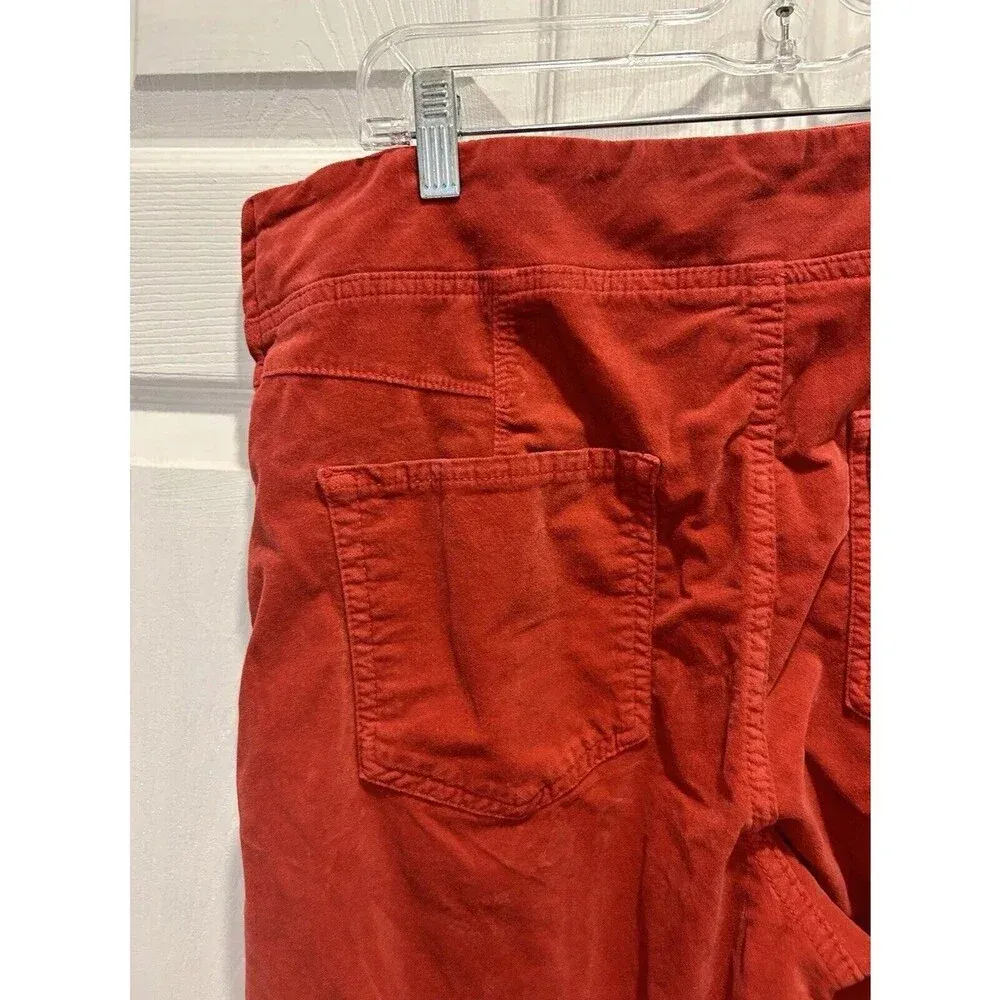 Free People We The Free In My Feelings Mid Rise‎ Crop Boot Velvet Red Size Large - Image 6