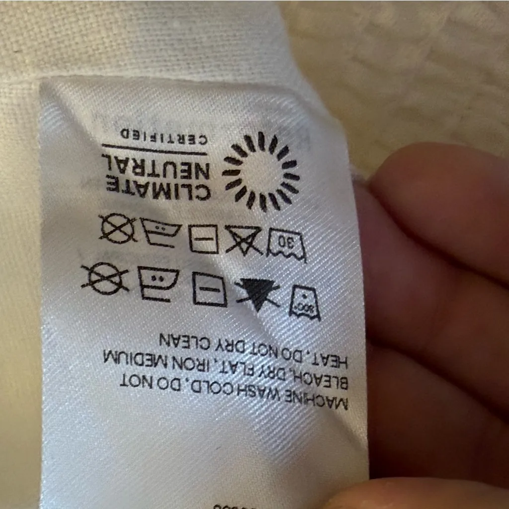 Reformation Yucca White Linen Square Neck Crop Top Puff Sleeves Size 12 Luxury - Image 10