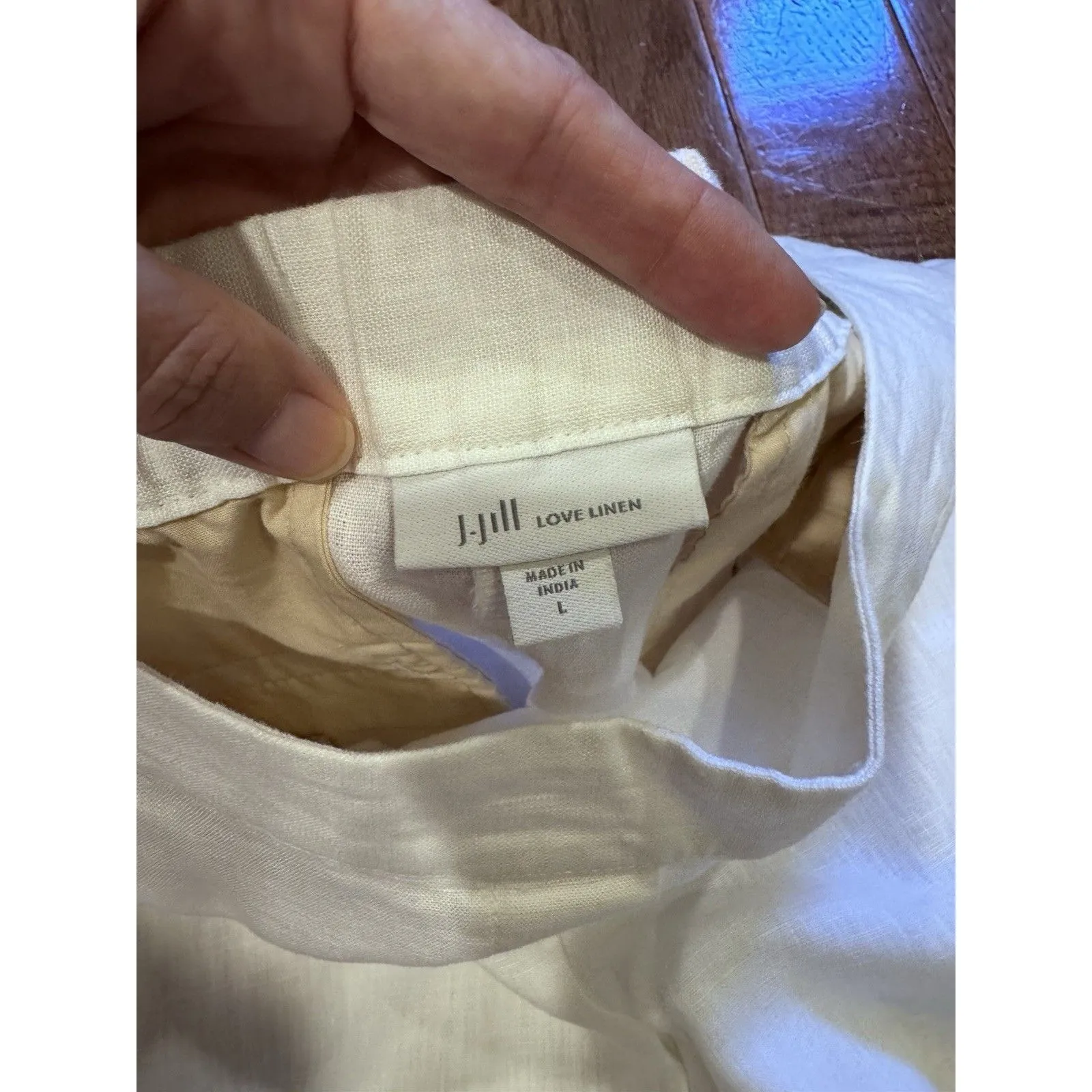 J.Jill Love Linen Easy Wide Leg Crop Pants Women Large White Beach Resortwear - Image 2