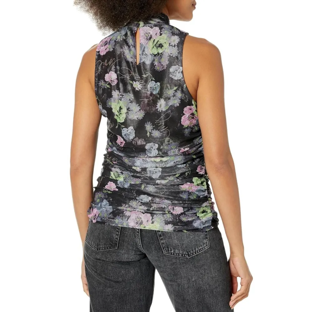 Cinq à Sept Midnight Bloom Floral Print Sleeveless Shirt, Size XS New w/Tag $195 - Image 2