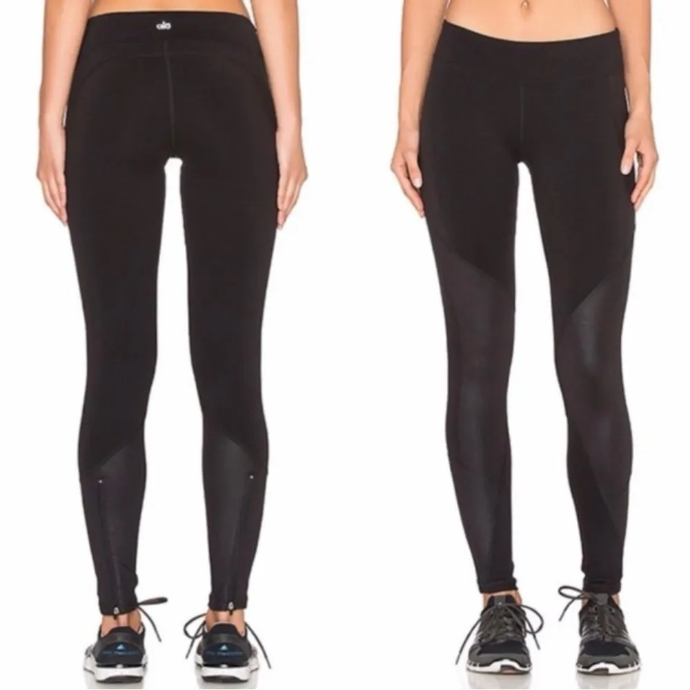 ALO Yoga Undertone Legging Two Tone Black Ankle Zipper Women's Size XS - Image 2