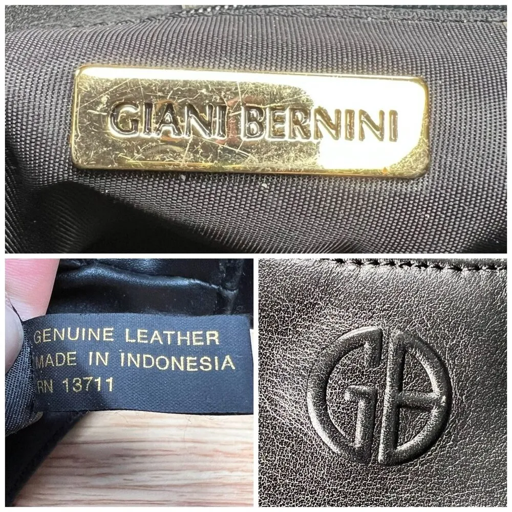 Giani Bernini Genuine Leather Black Shoulder Bag - Image 3