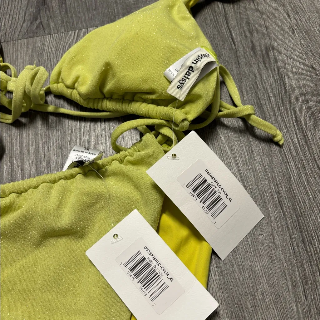 Dippin Daisys Lime Sparkle Bikini Set - Image 4