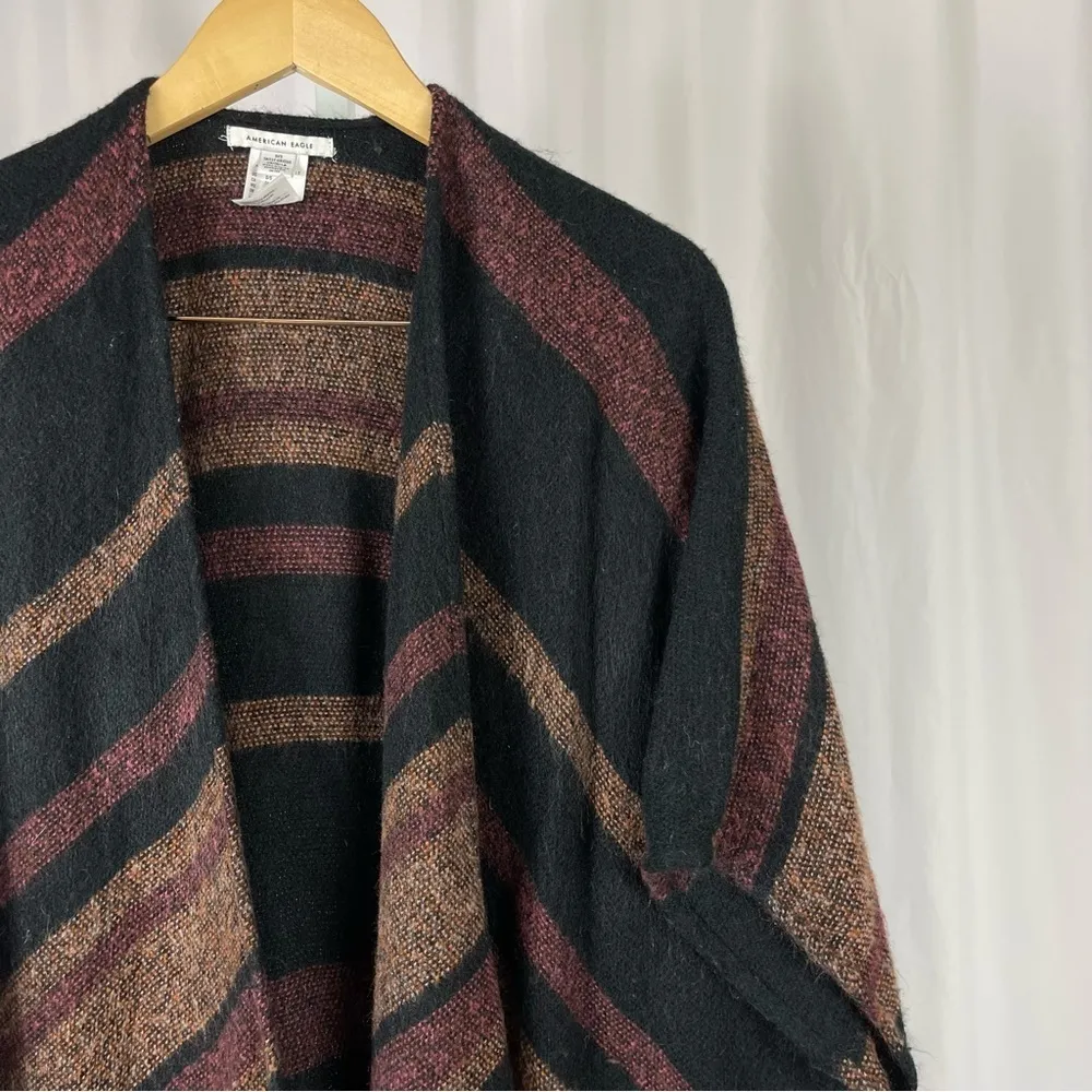 American Eagle One Size Knit Poncho Sweater Tassel Fringe Boho Beachy - Image 7