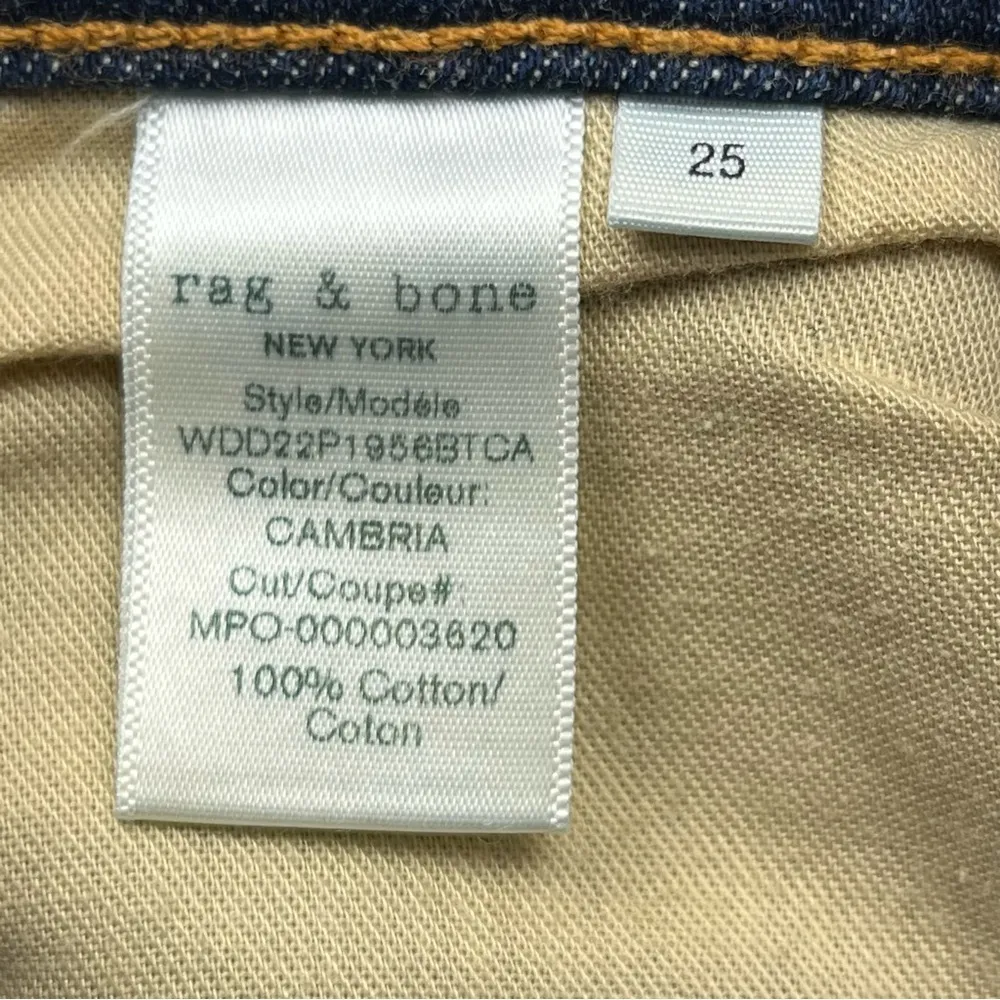 Rag & Bone Dre Low Rise Short Womens Size 25 Dark Wash Blue Denim Button Fly NEW - Image 5