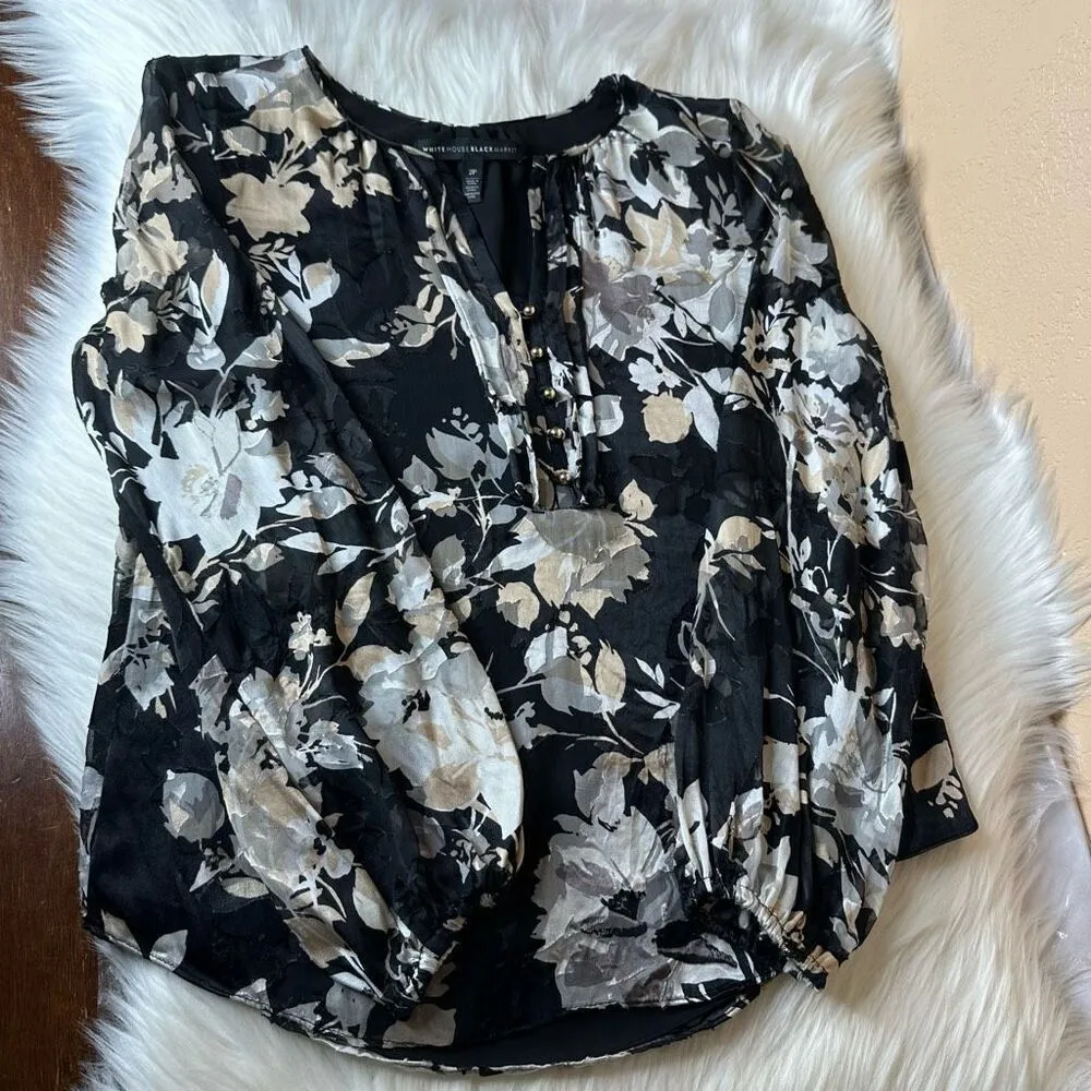 White House Black Market Kelsey Blouse Size 2P - Image 10