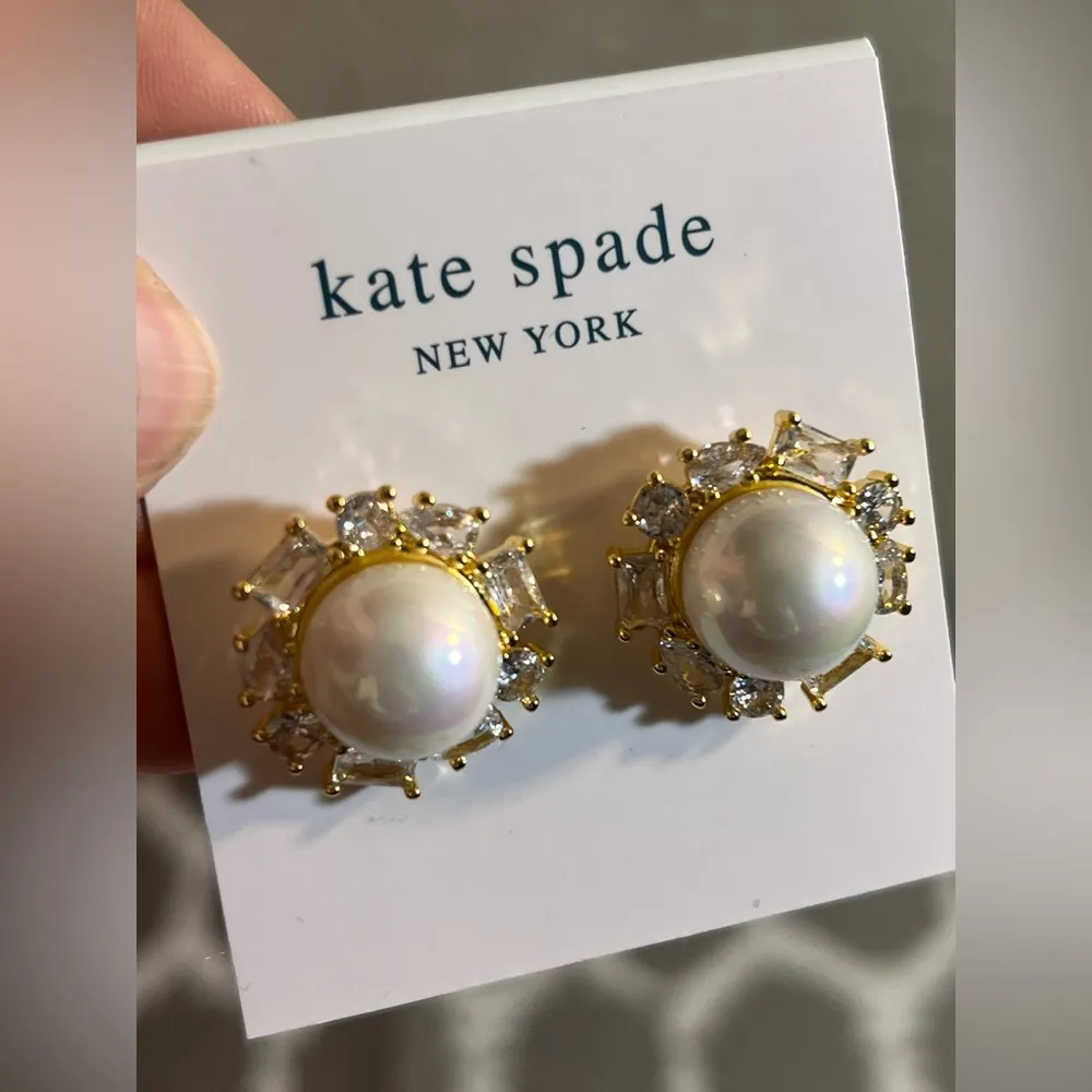 Kate Spade Gold and Pearl Earrings - Image 2
