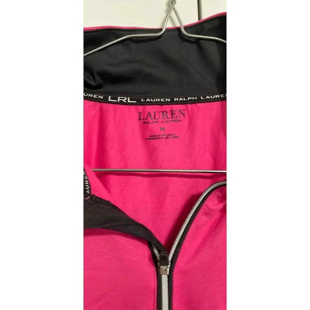 Women's Pink Running Pullover M Quarter-Zip Hand Coverage - Image 2