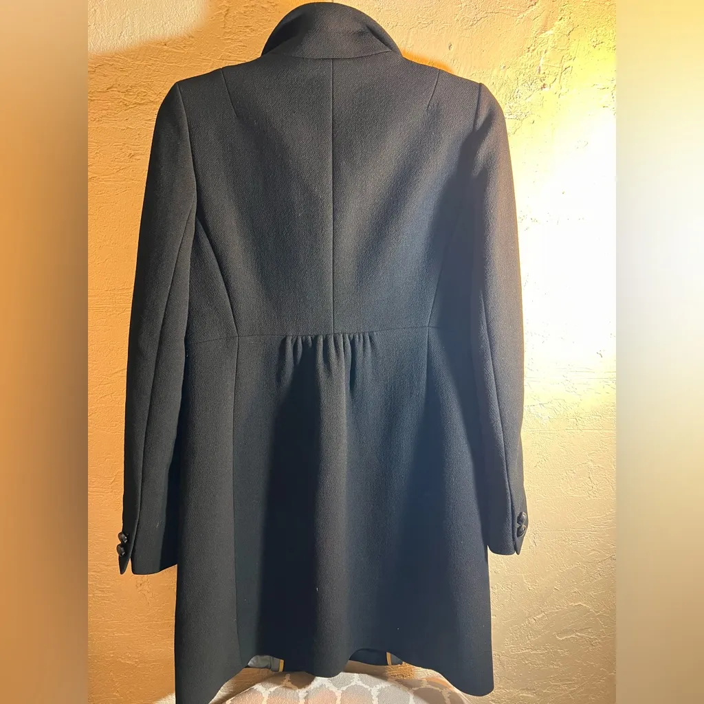 J. Crew Women's Wool Black Trench Coat S - Image 9