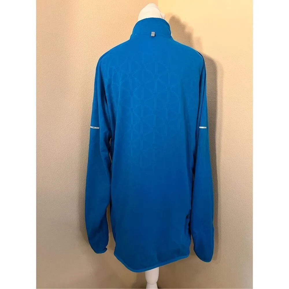 Nike Element Teal Blue Half Zip Running Mock Neck Pullover Women's Medium - Image 2