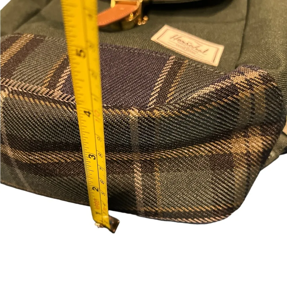 Herschel Retreat™ Green  with Plaid Sling Bag Rare Hard to find! - Image 3