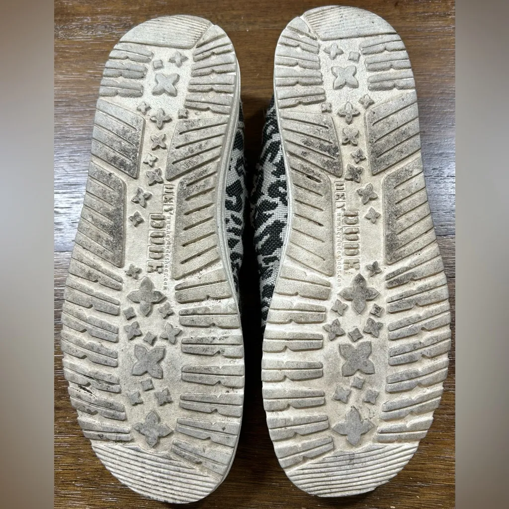 Hey Dude Women's Size 8 Misty Woven Cheetah Grey Slip On Shoes - Image 7
