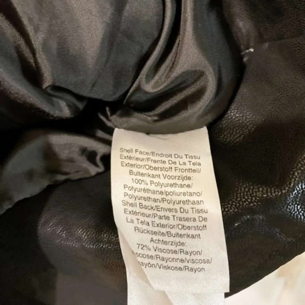 DKNY women's XS faux leather diagonal zipper shoulder strap motorcycle moto vest - Image 6