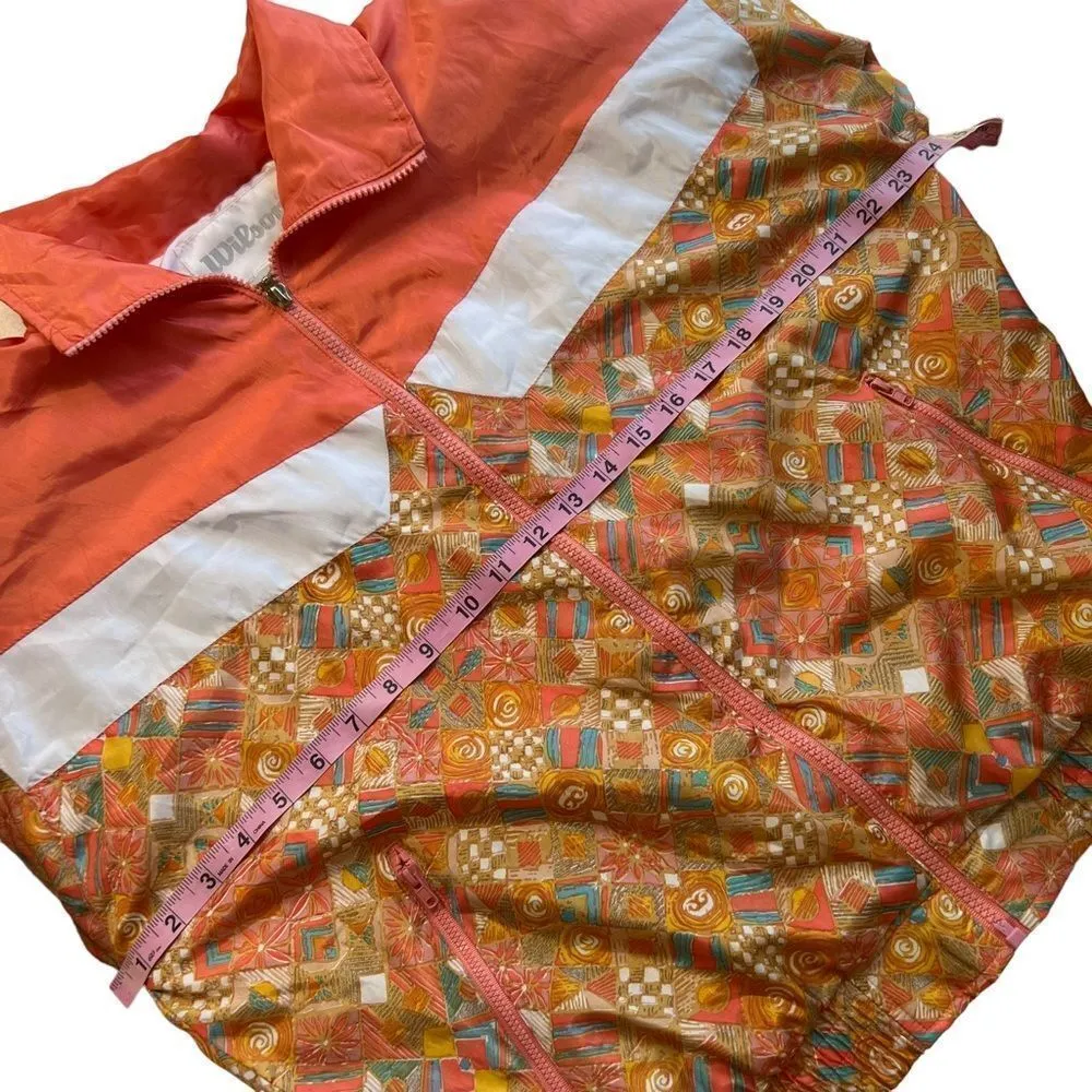 VINTAGE 80’s Wilson’s Tennis Windbreaker Suit Orange Size M - Image 8