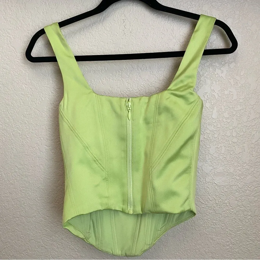 House of CB Rafa Corset‎ top lime green satin neon size XS NWOT - Image 7