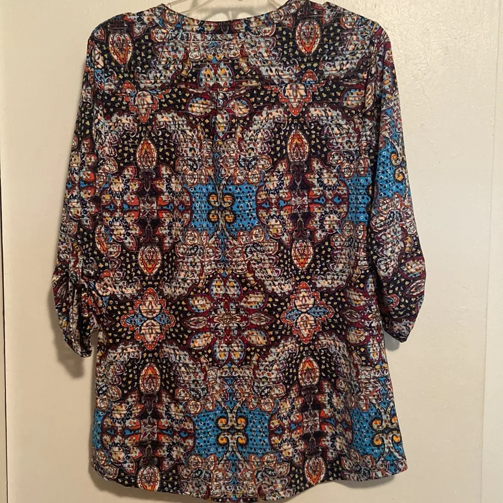 Cathy 3/4 Sleeve Roll Tab Blouse - Image 5