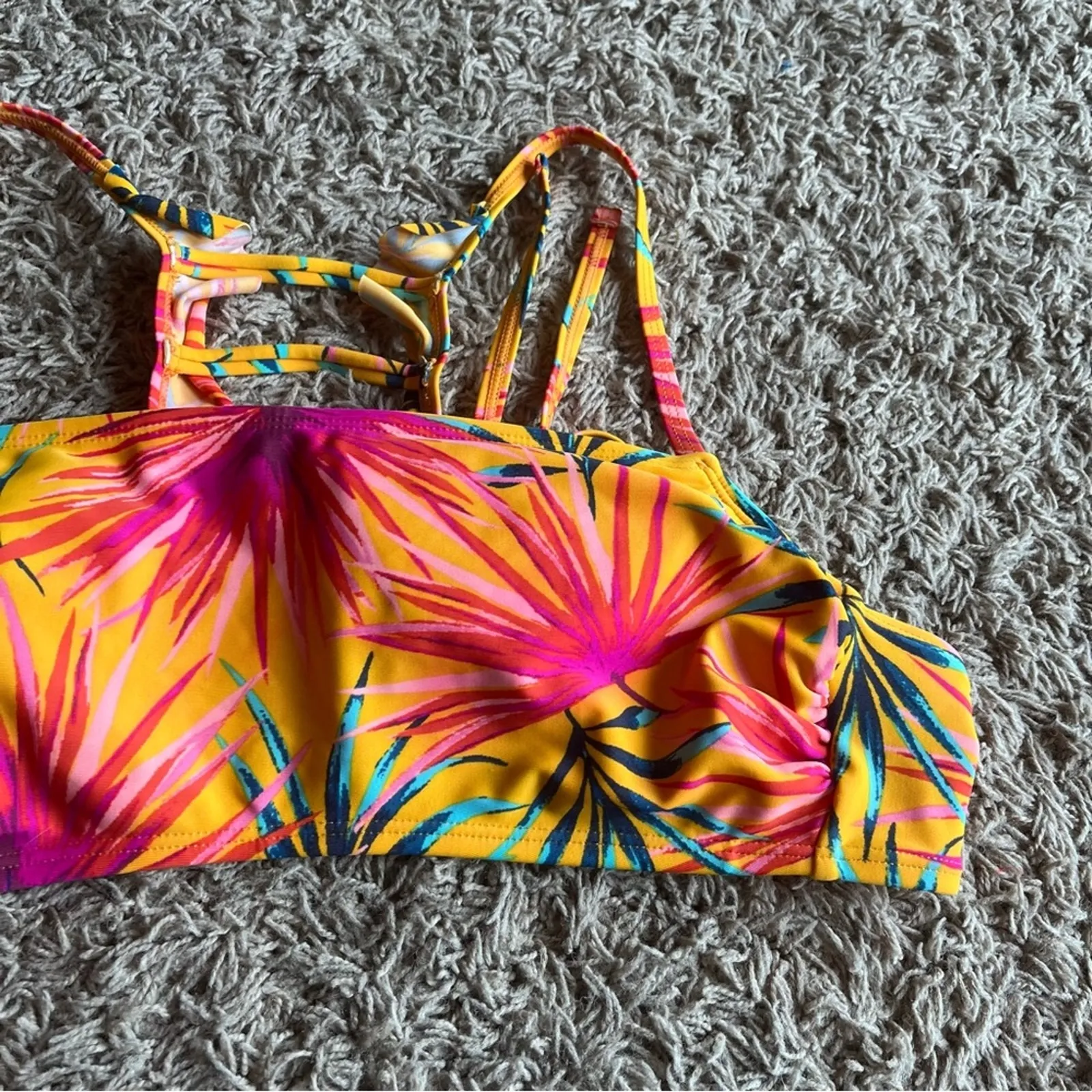 Xhilaration Pink / Orange Patterned Swim Bikini Top Size Large - Image 7