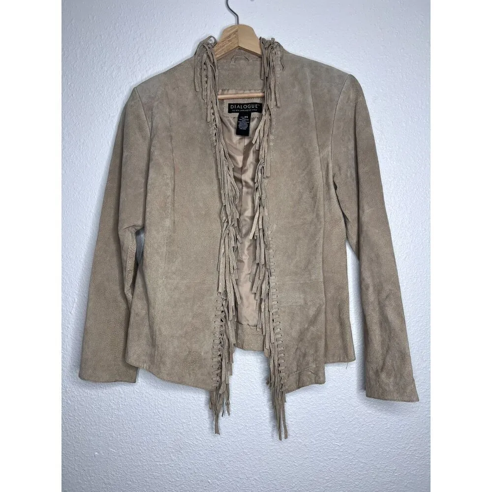 Leather jacket Rodeo cowgirl leather western jacket country vintage beige XS. - Image 12