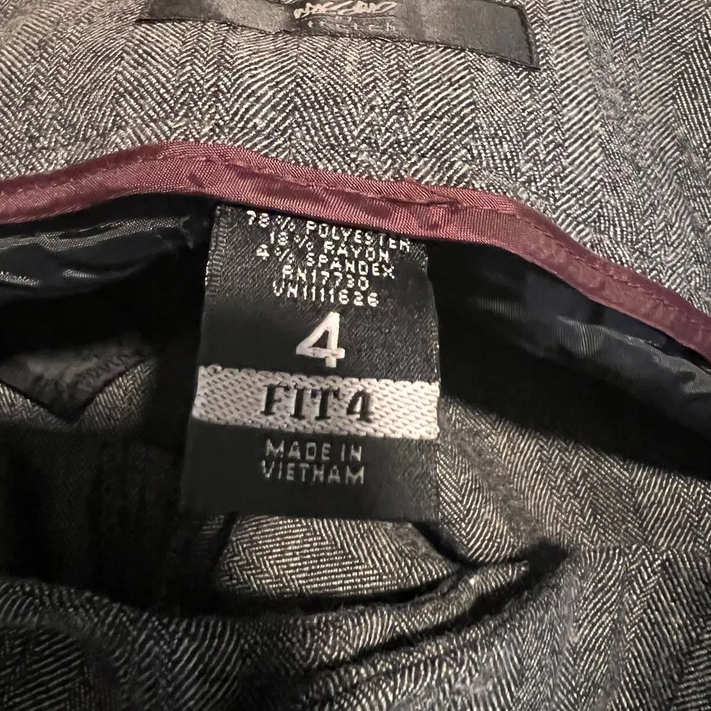 Mossimo Women's Gray Herringbone Dress Pants Professional Trousers Size 4 Gray - Image 5