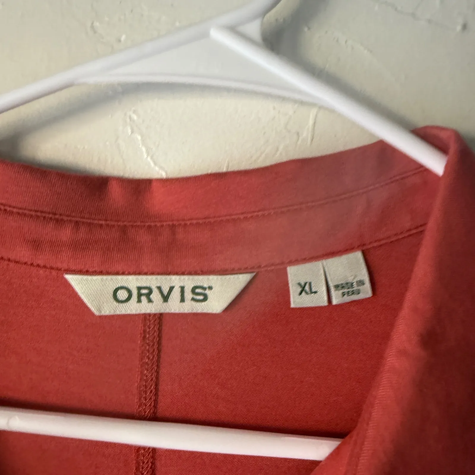 ORVIS Womens XL Salmon Coral Short Sleeve Collared Polo Preppy Soft Polo Shirt - Image 7