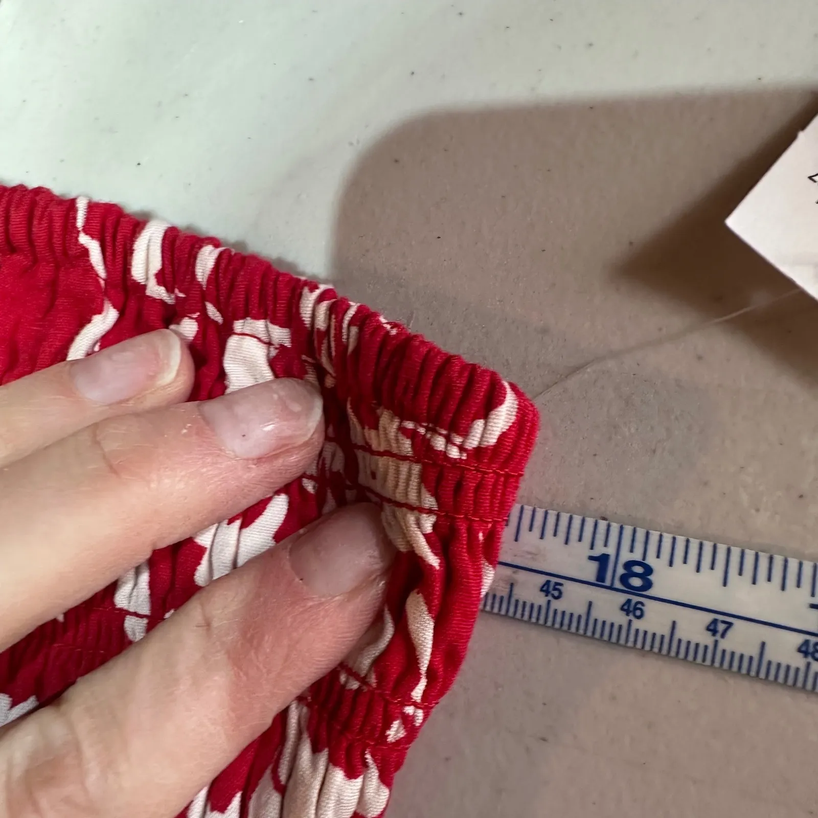 NWT Old Navy Women's Red Floral Smocked Strapless Maxi Dress Size XL Flaw - Image 10