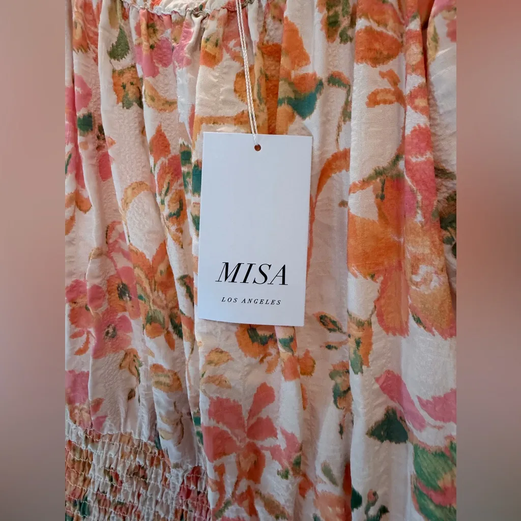 MISA Los Angeles Paola Dress - Persimmon Crinkle - Image 7