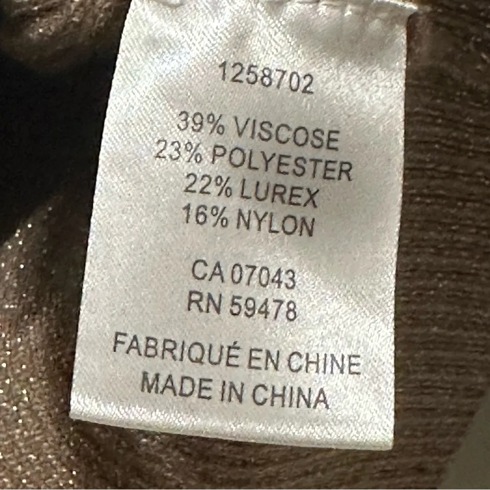 House of Harlow 1960 Metallics Long Sleeve Top Medium Gold - Image 4