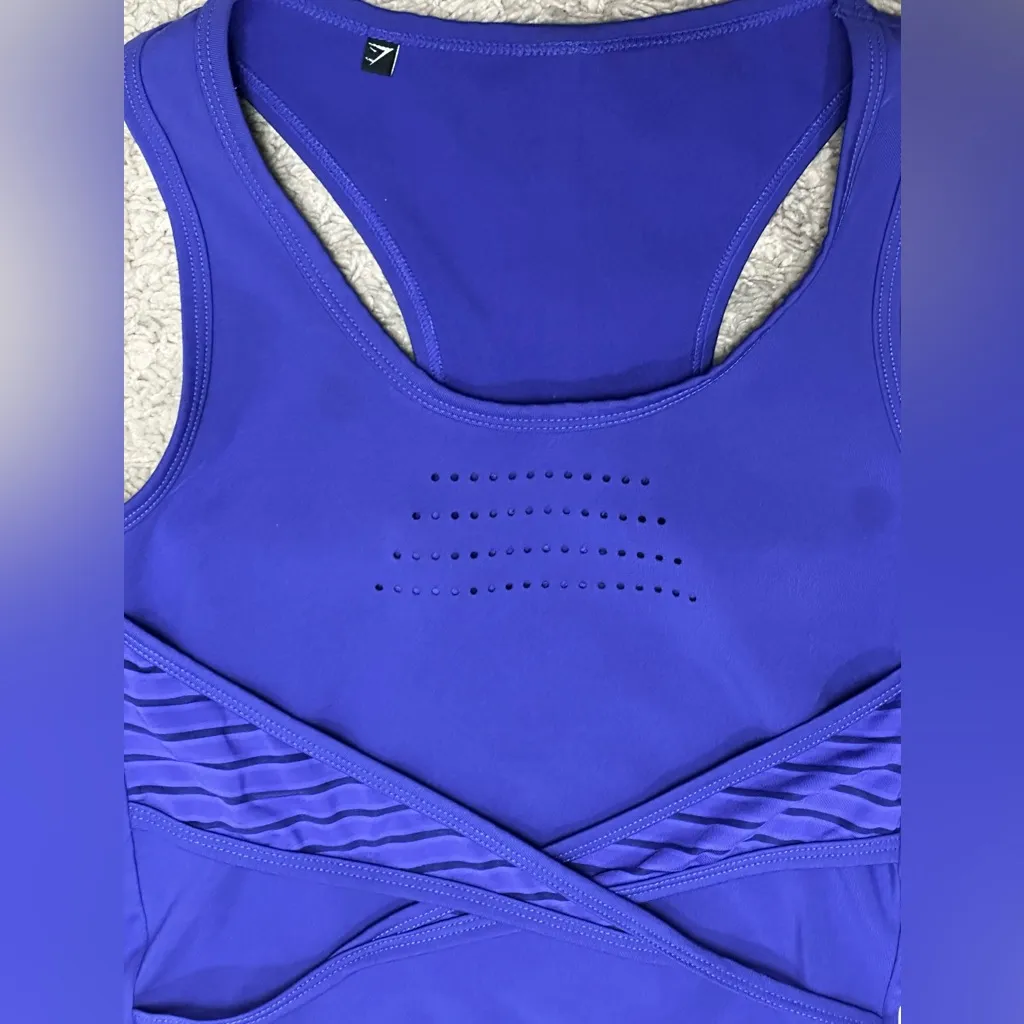 EUC! Gymshark Purple Crop Tank Top size XS - Image 2